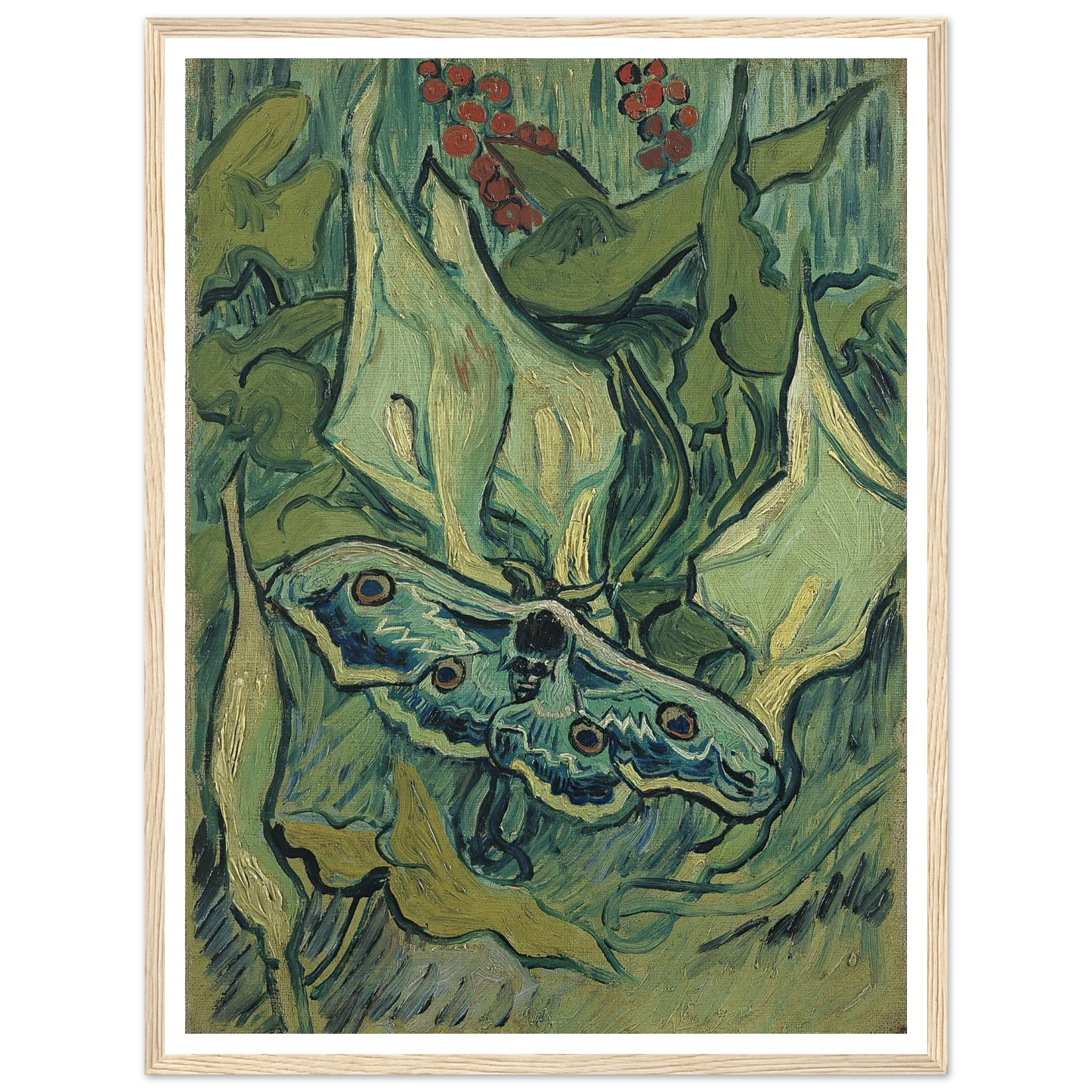 Emperor moth (1889) Art Print | Vincent van Gogh - Framed Poster - 30x40 cm / 12x16″ - Black frame