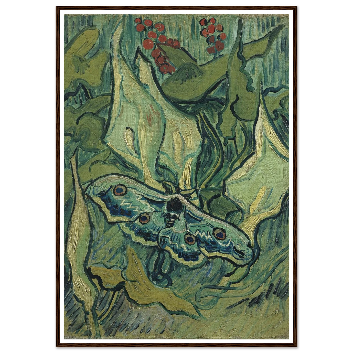 Emperor moth (1889) Art Print | Vincent van Gogh - Framed Poster - 30x40 cm / 12x16″ - Black frame