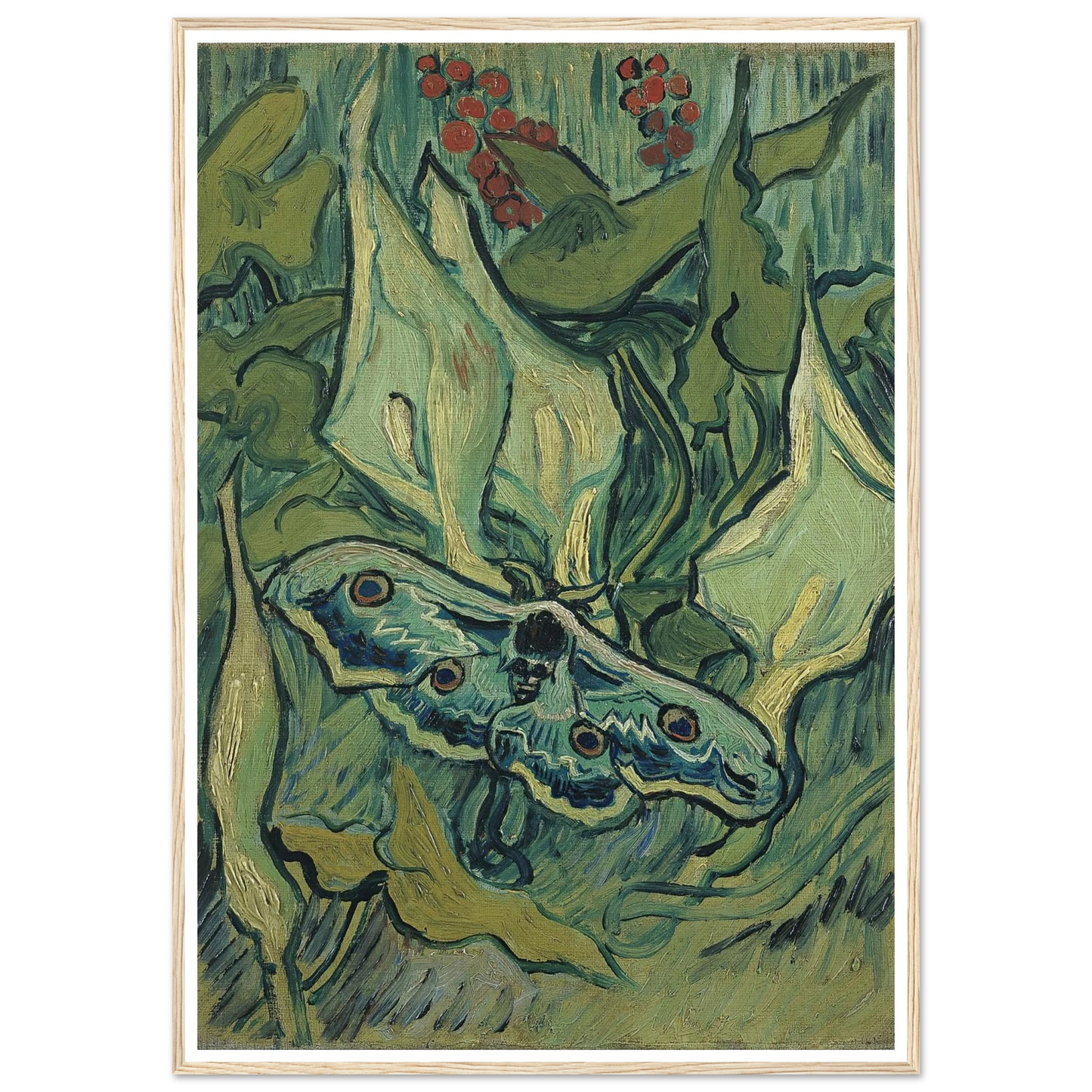 Emperor moth (1889) Art Print | Vincent van Gogh - Framed Poster - 30x40 cm / 12x16″ - Black frame