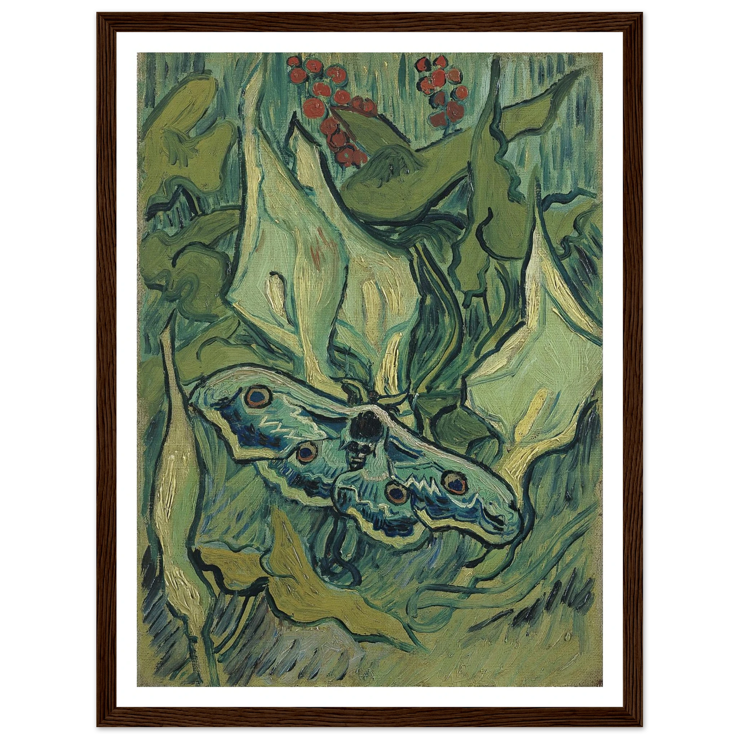Emperor moth (1889) Art Print | Vincent van Gogh - Framed Poster - 30x40 cm / 12x16″ - Black frame