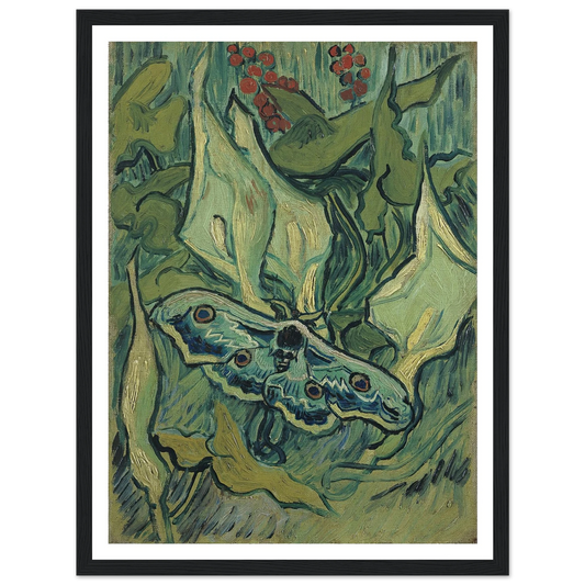 Emperor moth (1889) Art Print | Vincent van Gogh - Framed Poster - 30x40 cm / 12x16″ - Black frame