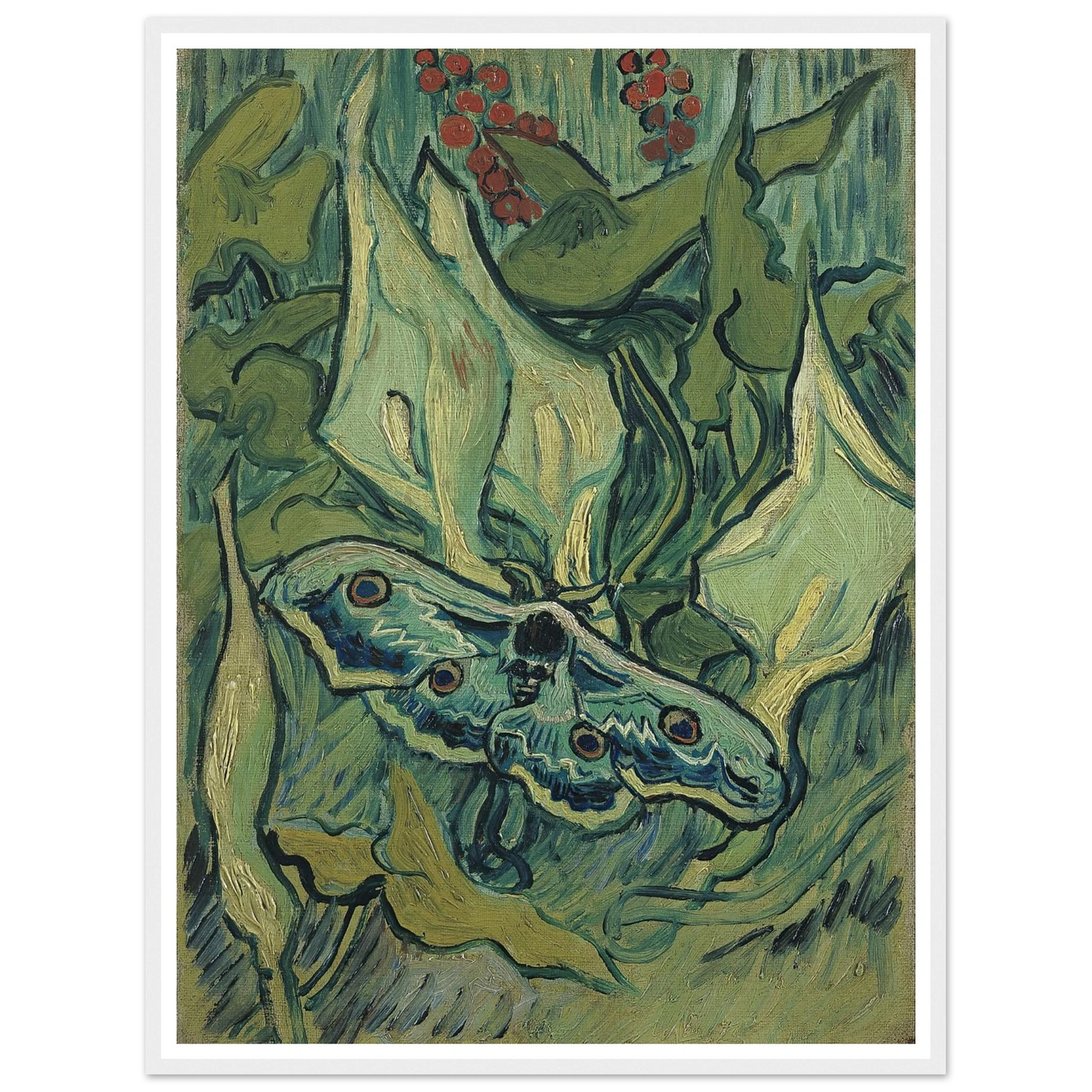 Emperor moth (1889) Art Print | Vincent van Gogh - Framed Poster - 30x40 cm / 12x16″ - Black frame