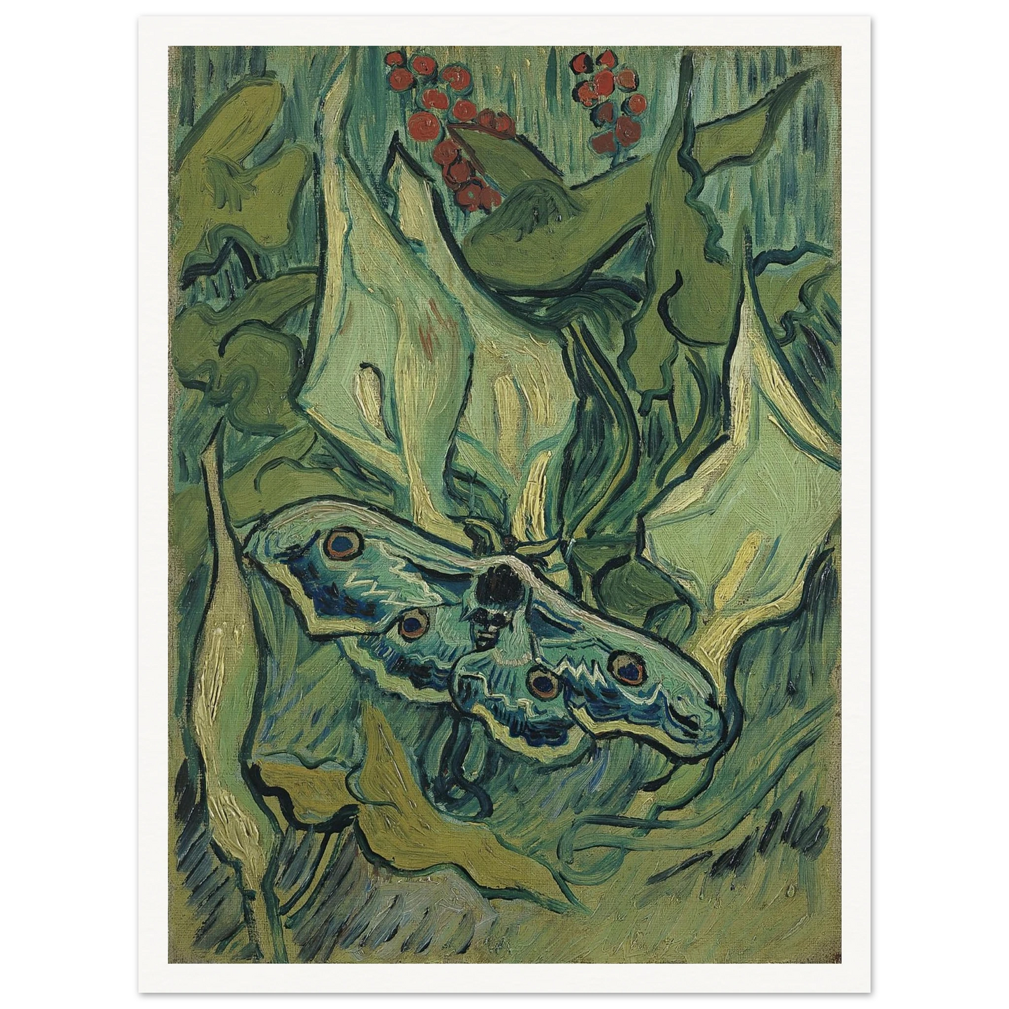Emperor moth (1889) Art Print | Vincent van Gogh - Framed Poster - 30x40 cm / 12x16″ - Black frame