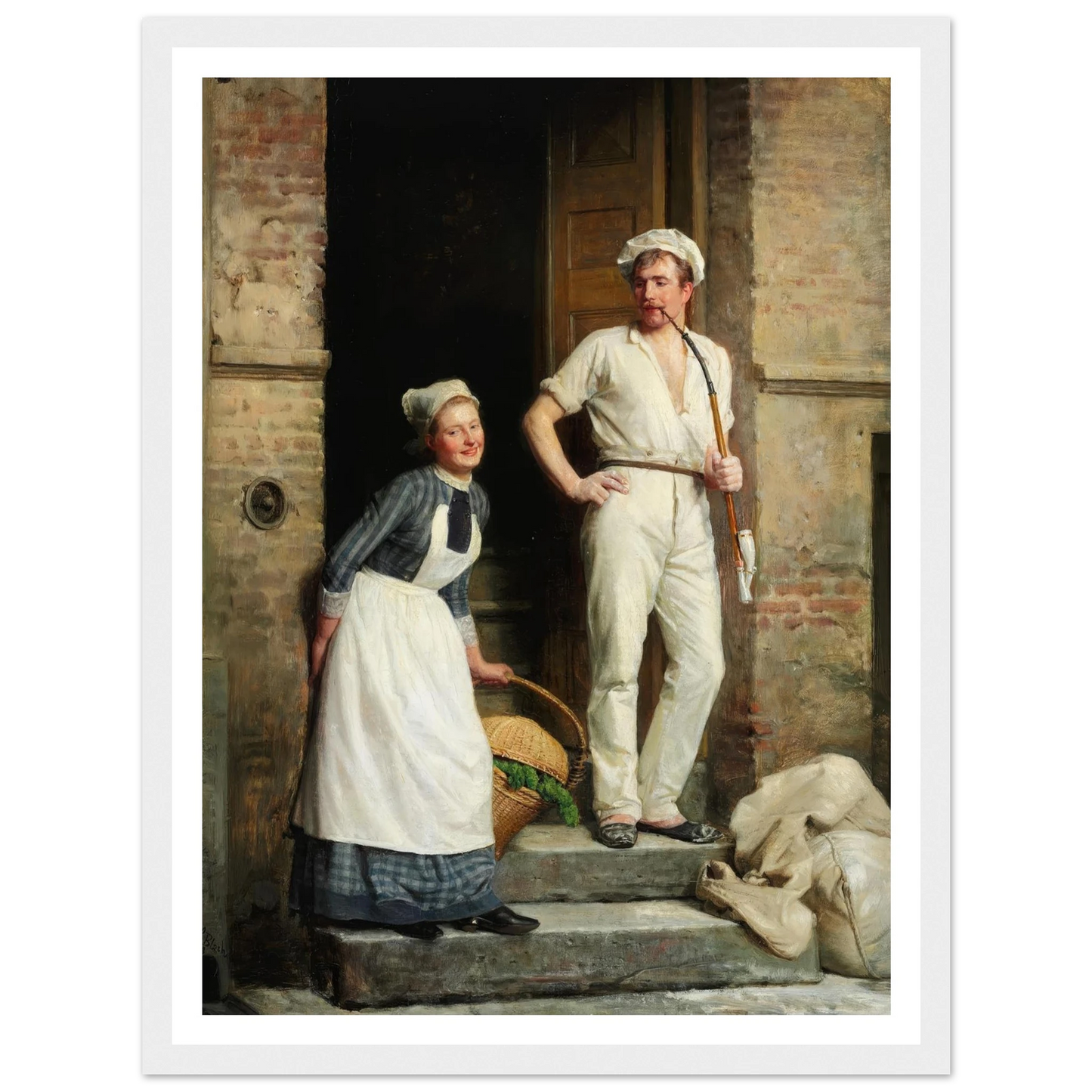En Bager, der kjøler sig (1888) Art Print | Carl Bloch - Framed Poster - 30x40 cm / 12x16″ - Black frame