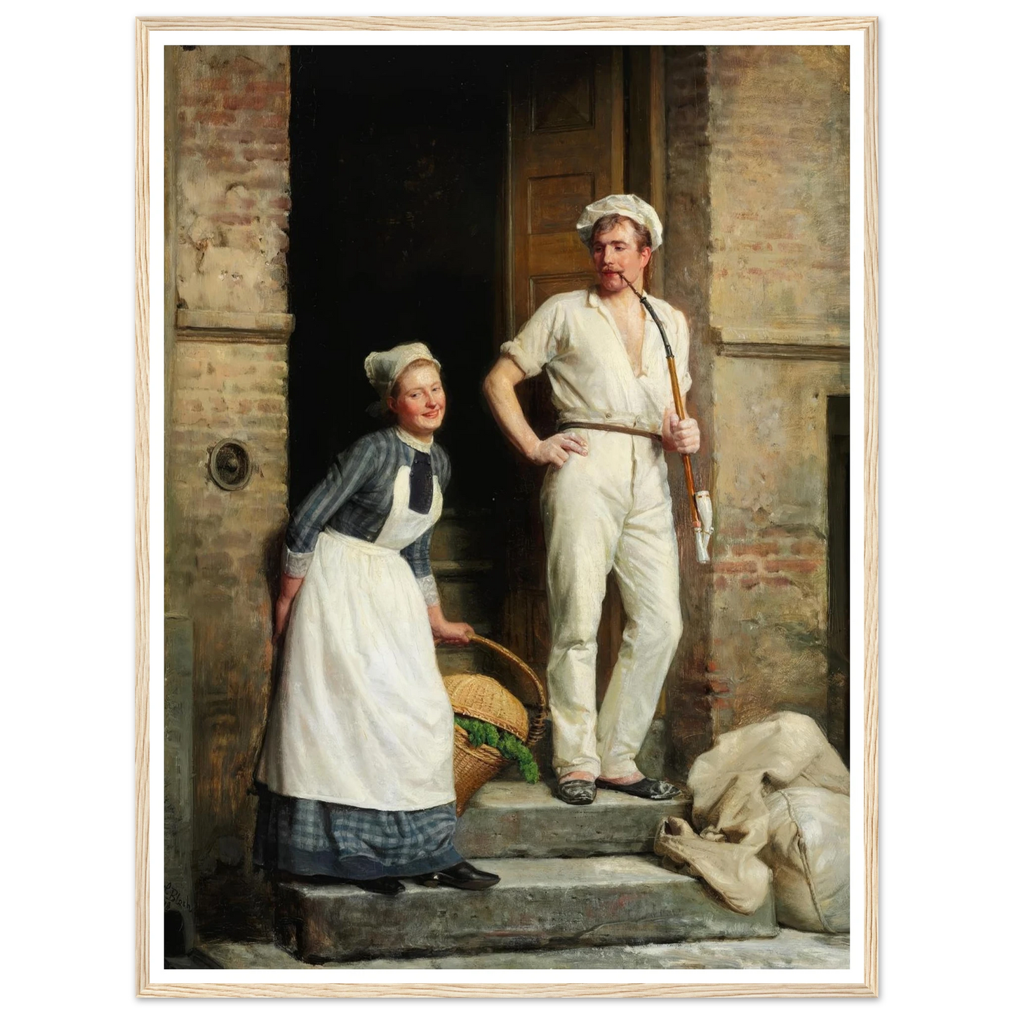 En Bager, der kjøler sig (1888) Art Print | Carl Bloch - Framed Poster - 30x40 cm / 12x16″ - Black frame