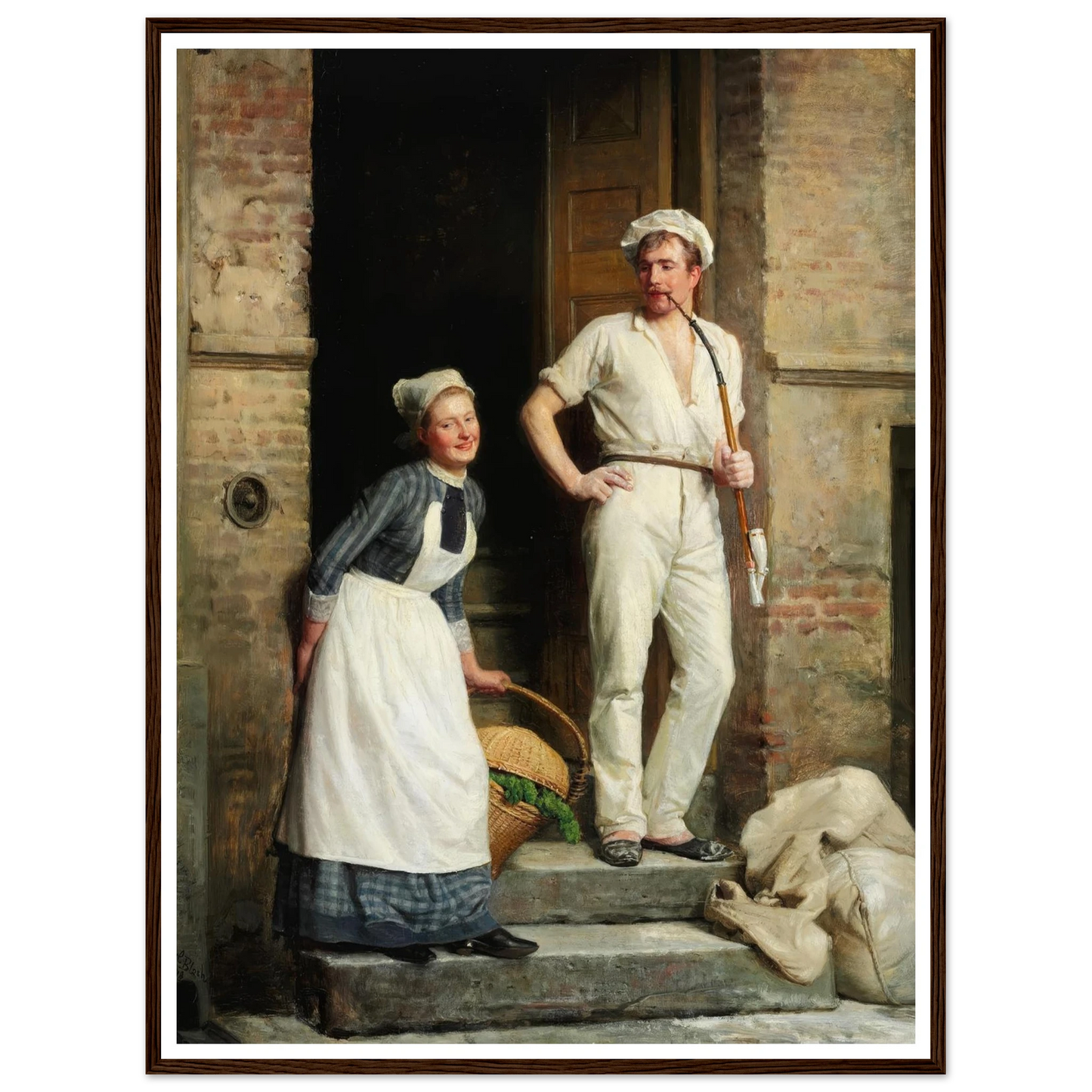 En Bager, der kjøler sig (1888) Art Print | Carl Bloch - Framed Poster - 30x40 cm / 12x16″ - Black frame