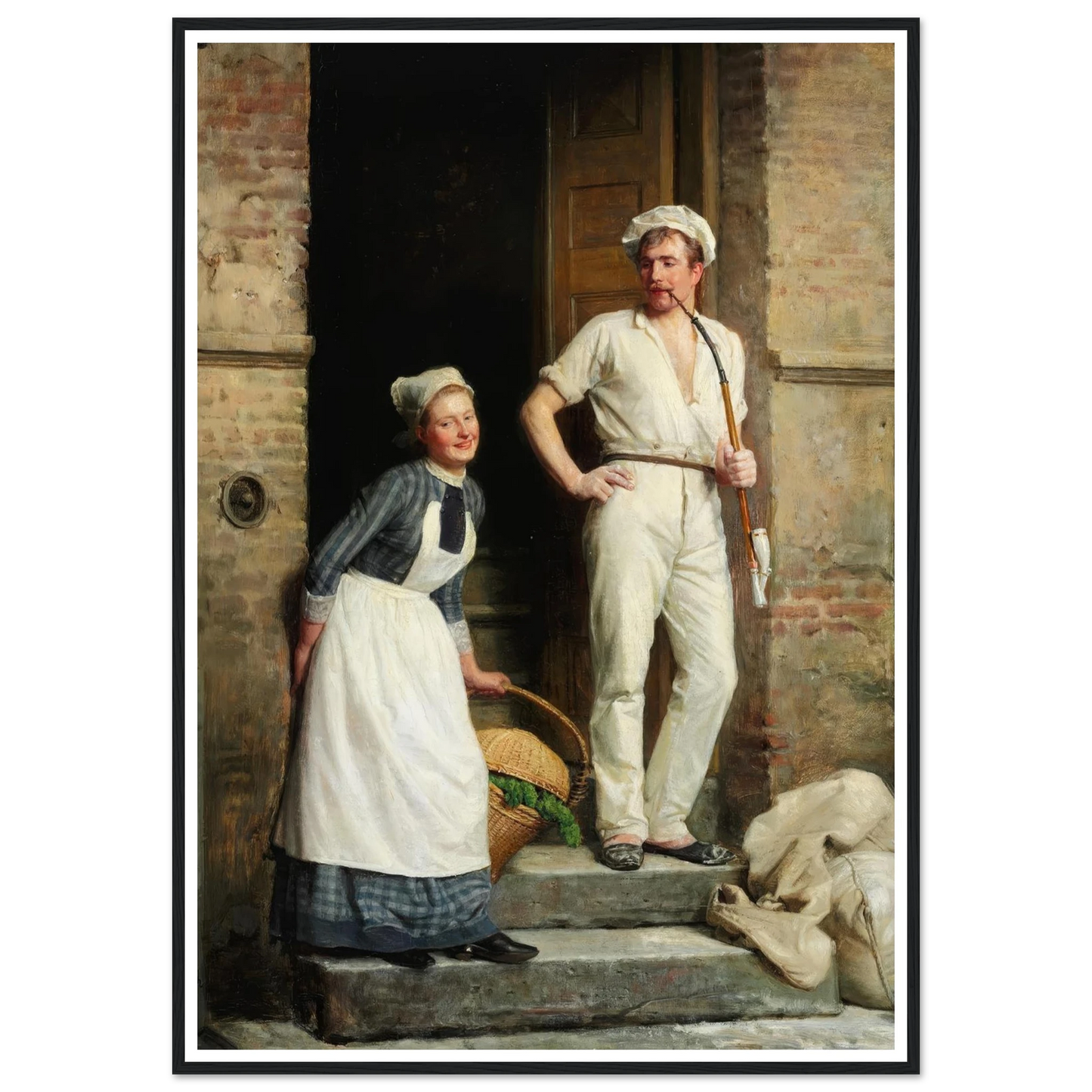 En Bager, der kjøler sig (1888) Art Print | Carl Bloch - Framed Poster - 30x40 cm / 12x16″ - Black frame