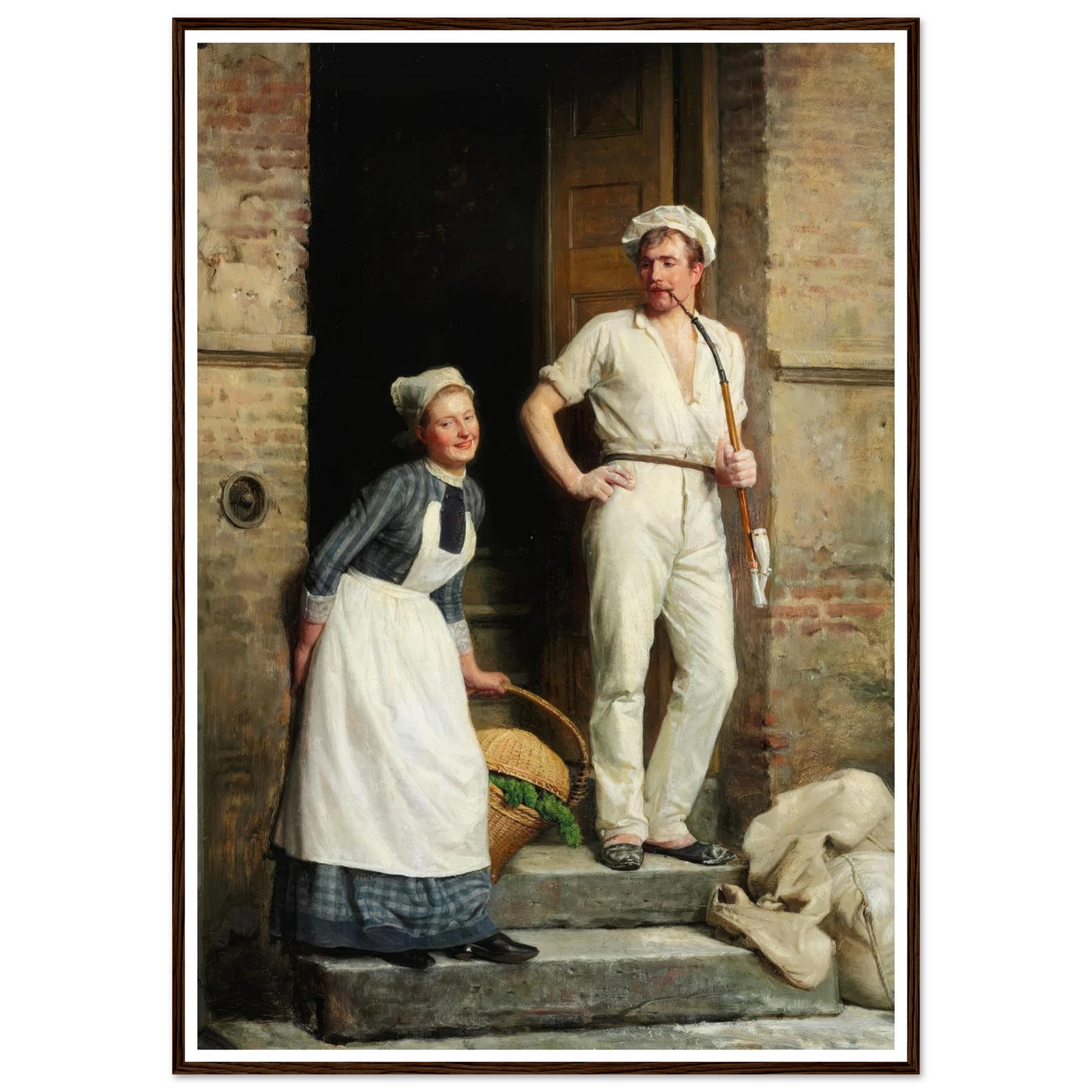 En Bager, der kjøler sig (1888) Art Print | Carl Bloch - Framed Poster - 30x40 cm / 12x16″ - Black frame