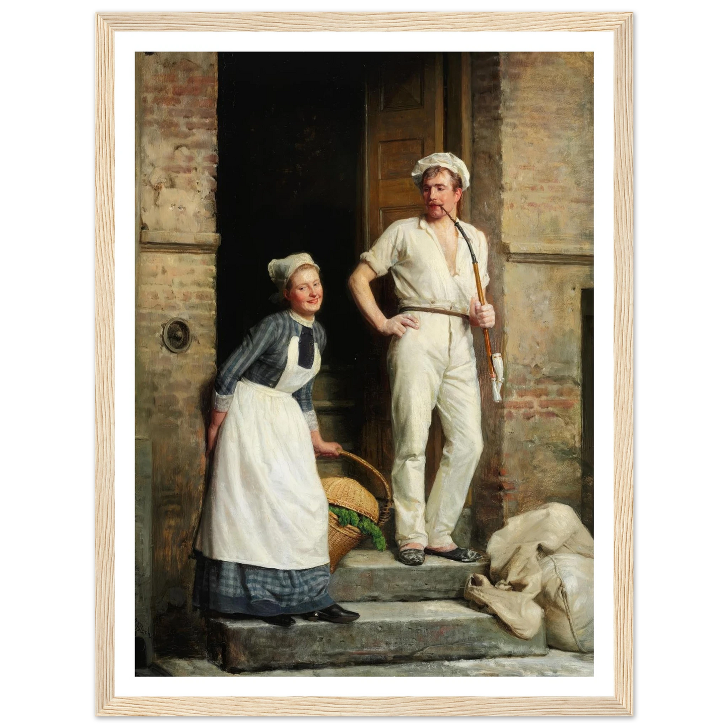 En Bager, der kjøler sig (1888) Art Print | Carl Bloch - Framed Poster - 30x40 cm / 12x16″ - Black frame