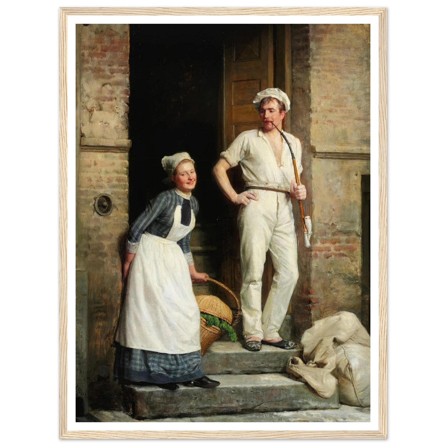 En Bager, der kjøler sig (1888) Art Print | Carl Bloch - Framed Poster - 30x40 cm / 12x16″ - Black frame