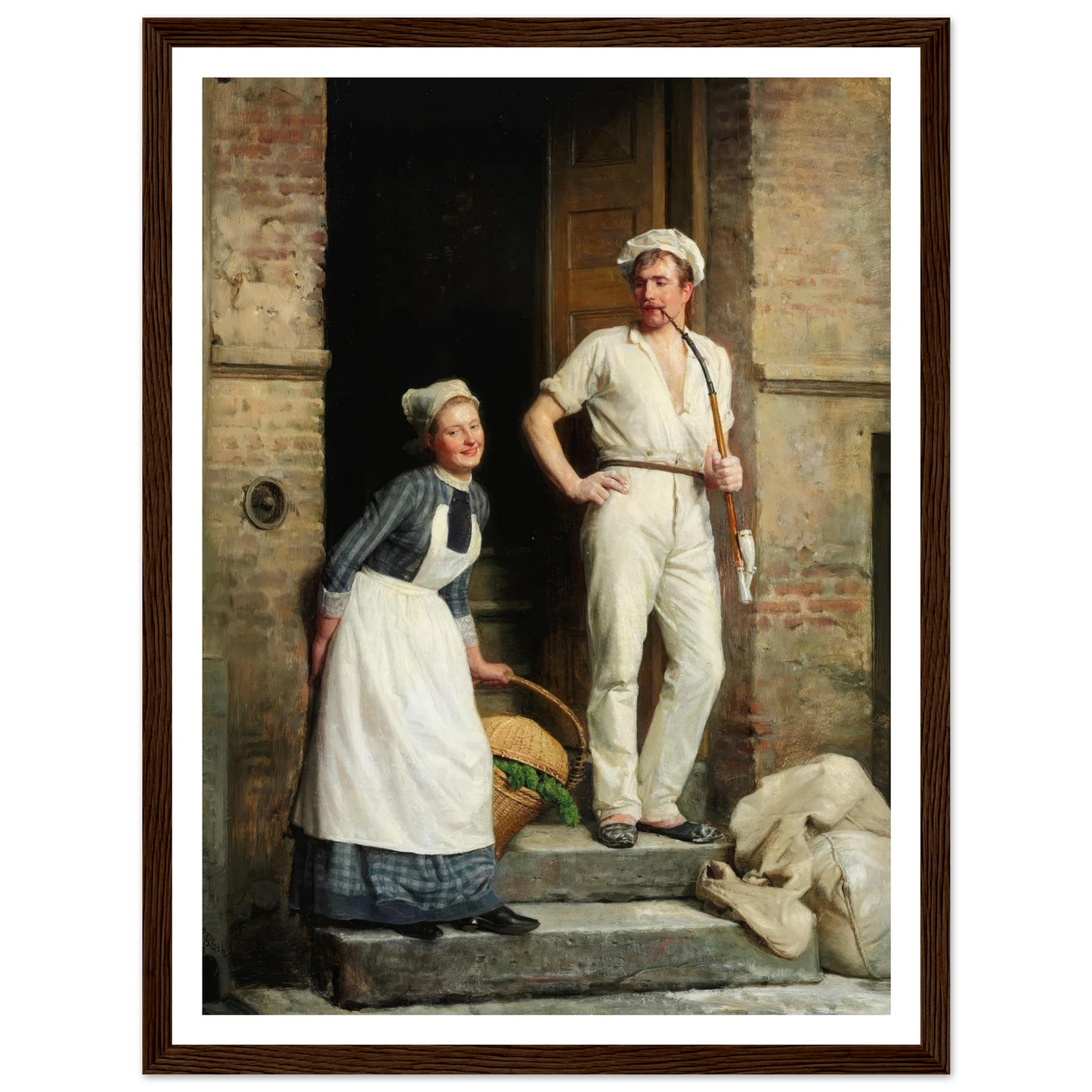 En Bager, der kjøler sig (1888) Art Print | Carl Bloch - Framed Poster - 30x40 cm / 12x16″ - Black frame