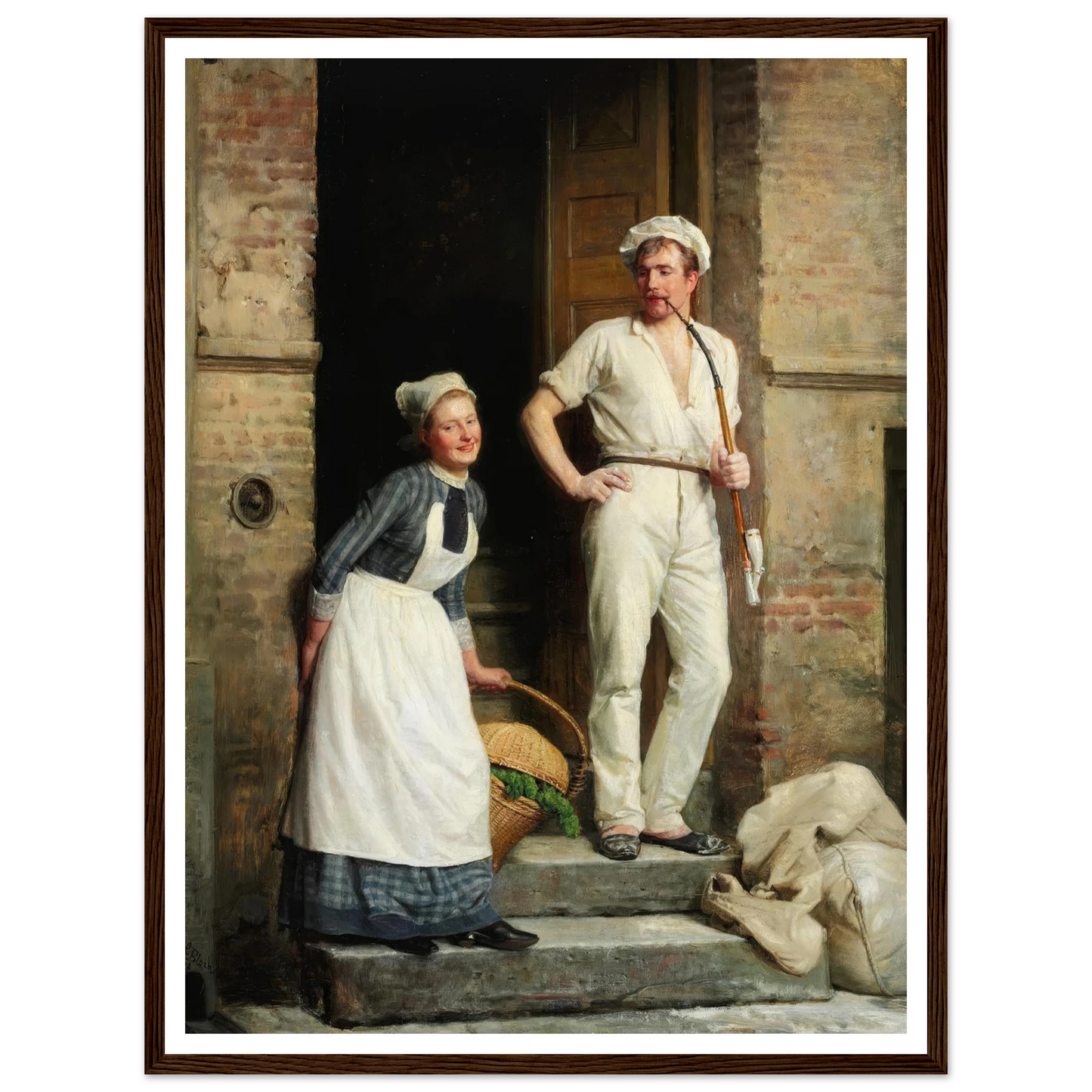 En Bager, der kjøler sig (1888) Art Print | Carl Bloch - Framed Poster - 30x40 cm / 12x16″ - Black frame