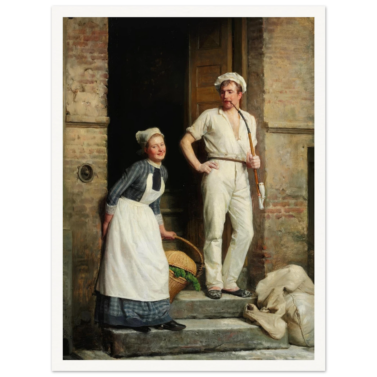 En Bager, der kjøler sig (1888) Art Print | Carl Bloch - Framed Poster - 30x40 cm / 12x16″ - Black frame