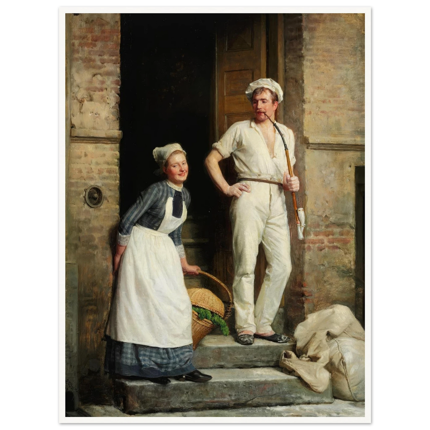 En Bager, der kjøler sig (1888) Art Print | Carl Bloch - Framed Poster - 30x40 cm / 12x16″ - Black frame