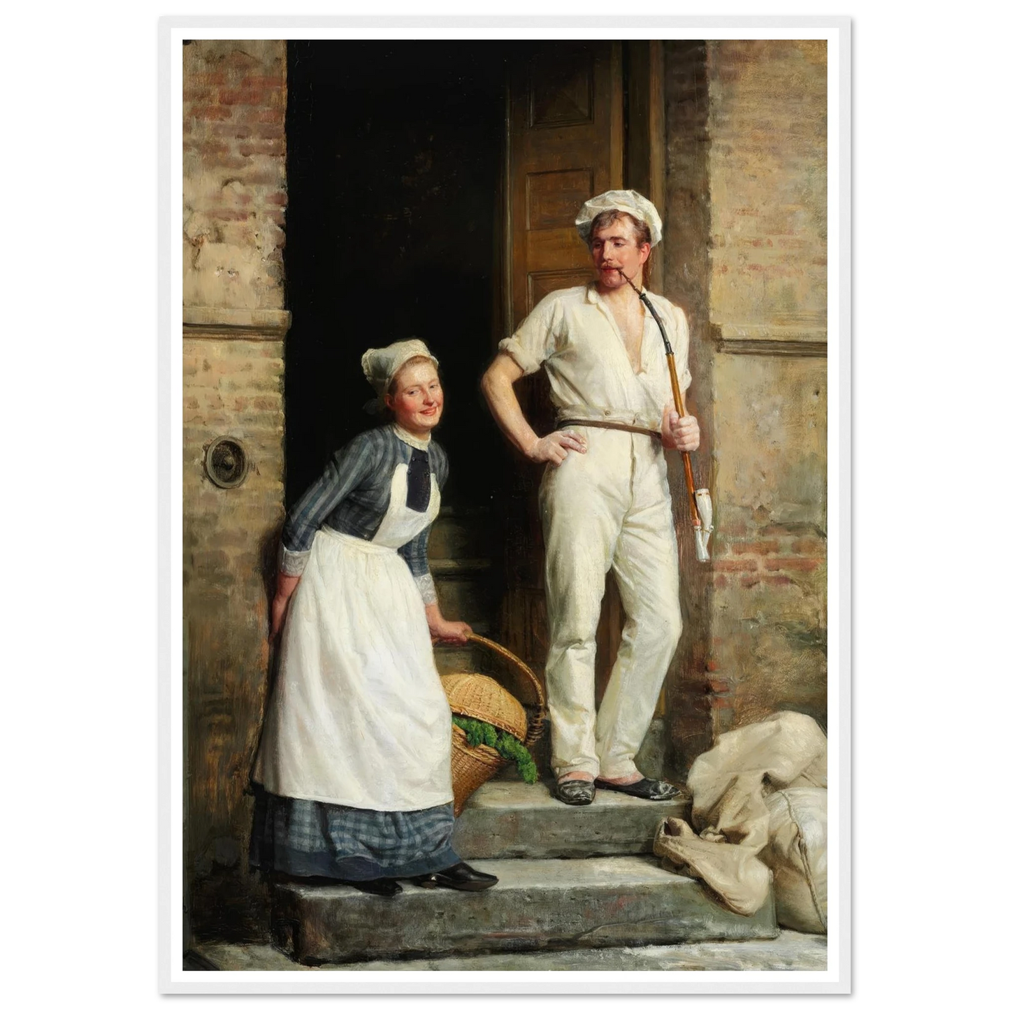 En Bager, der kjøler sig (1888) Art Print | Carl Bloch - Framed Poster - 30x40 cm / 12x16″ - Black frame