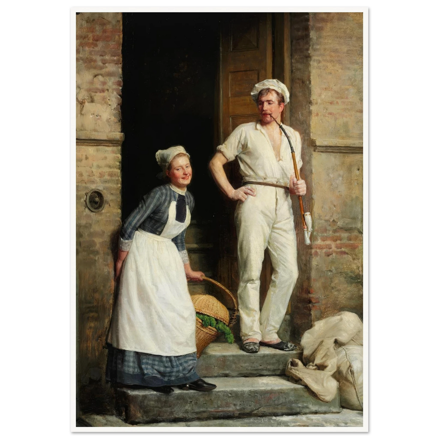 En Bager, der kjøler sig (1888) Art Print | Carl Bloch - Framed Poster - 30x40 cm / 12x16″ - Black frame