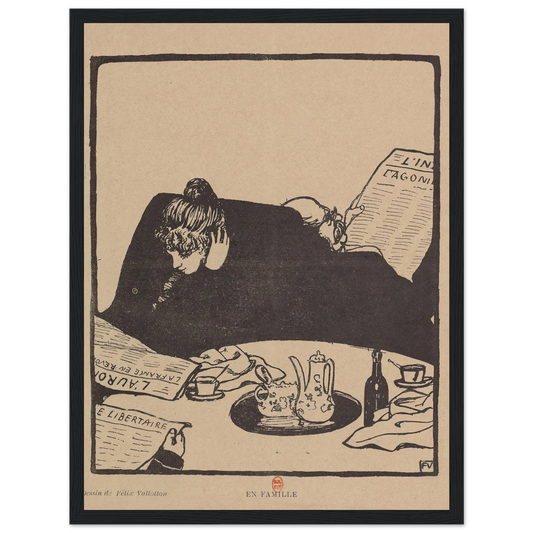 En Famille (1898) Art Print | Felix Vallotton - Framed Poster - 30x40 cm / 12x16″ - Black frame