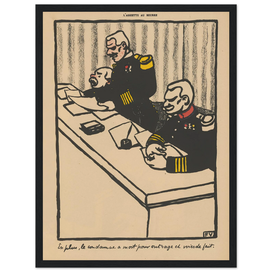 En plus, le condamme a mort pour outrage et voies de fait (1902) Art Print | Felix Vallotton - Framed Poster - 30x40 cm / 12x16″ - Black frame