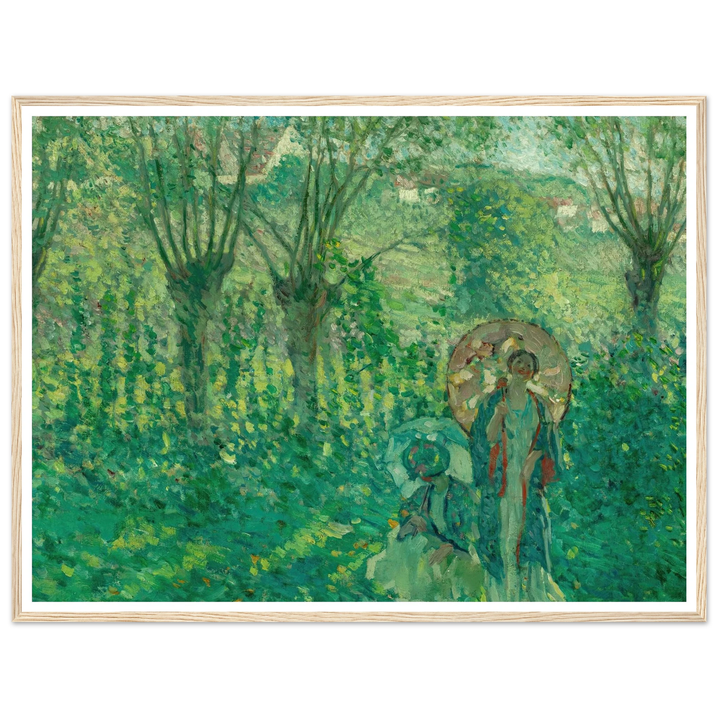 En Promenade (1908) Art Print | Frederick Carl Frieseke - Framed Poster - 30x40 cm / 12x16″ - Black frame