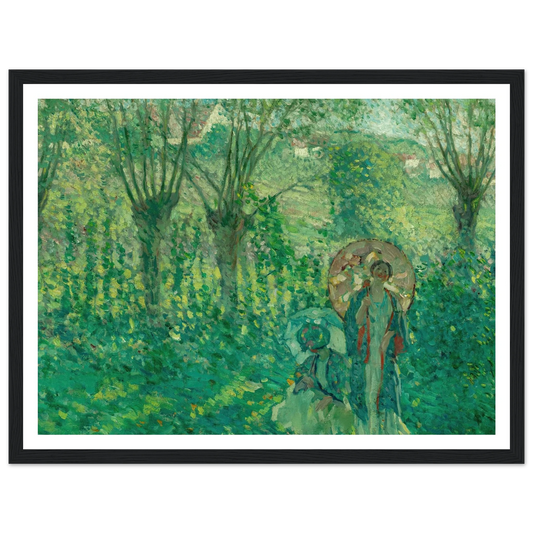En Promenade (1908) Art Print | Frederick Carl Frieseke - Framed Poster - 30x40 cm / 12x16″ - Black frame