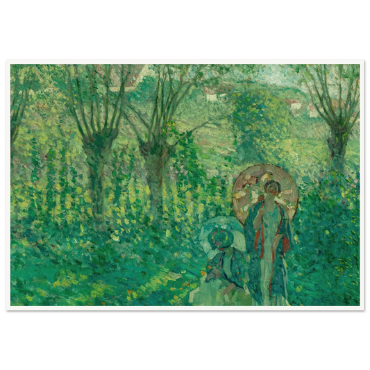 En Promenade (1908) Art Print | Frederick Carl Frieseke - Framed Poster - 30x40 cm / 12x16″ - Black frame