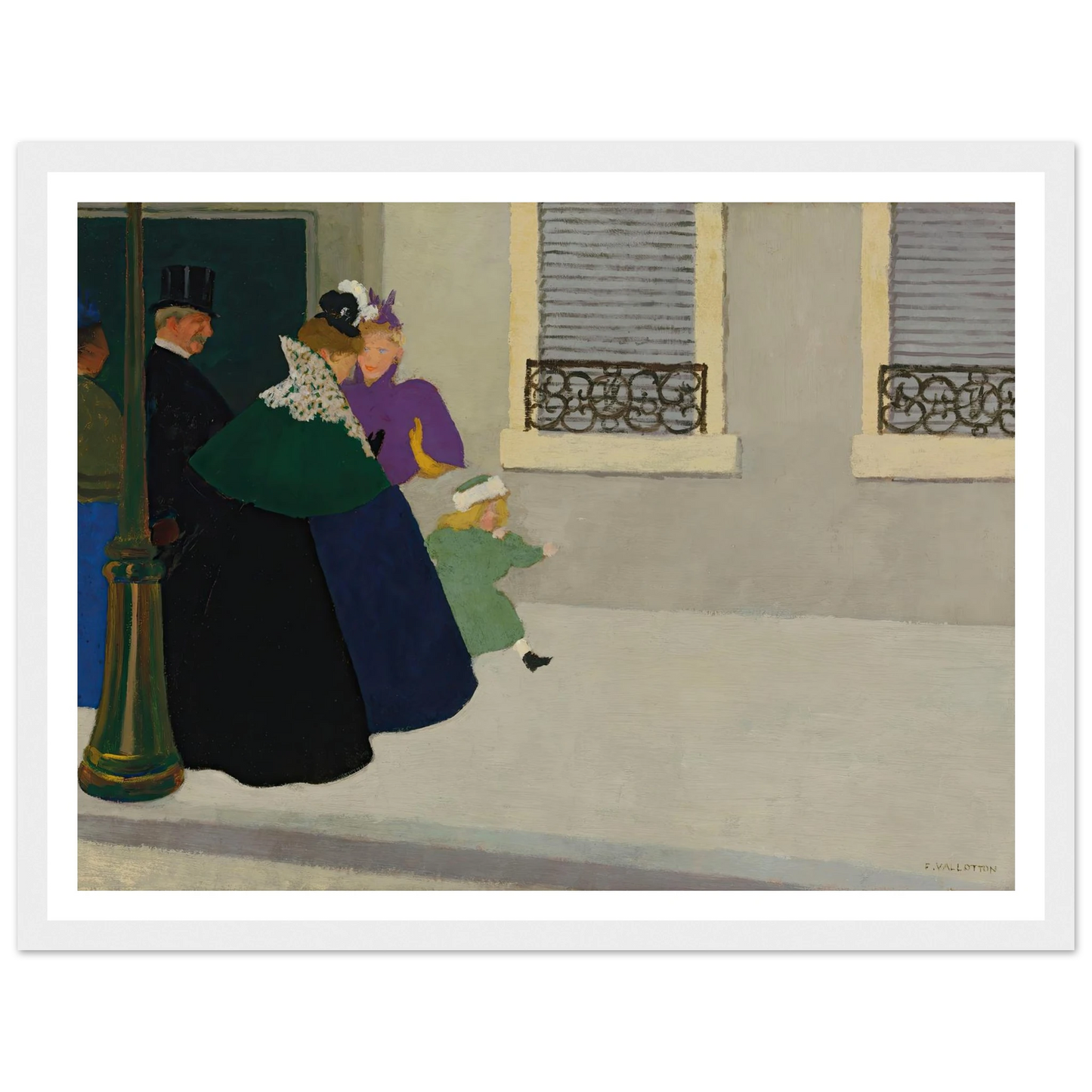 En promenade (circa 1895) Art Print | Felix Vallotton - Framed Poster - 30x40 cm / 12x16″ - Black frame