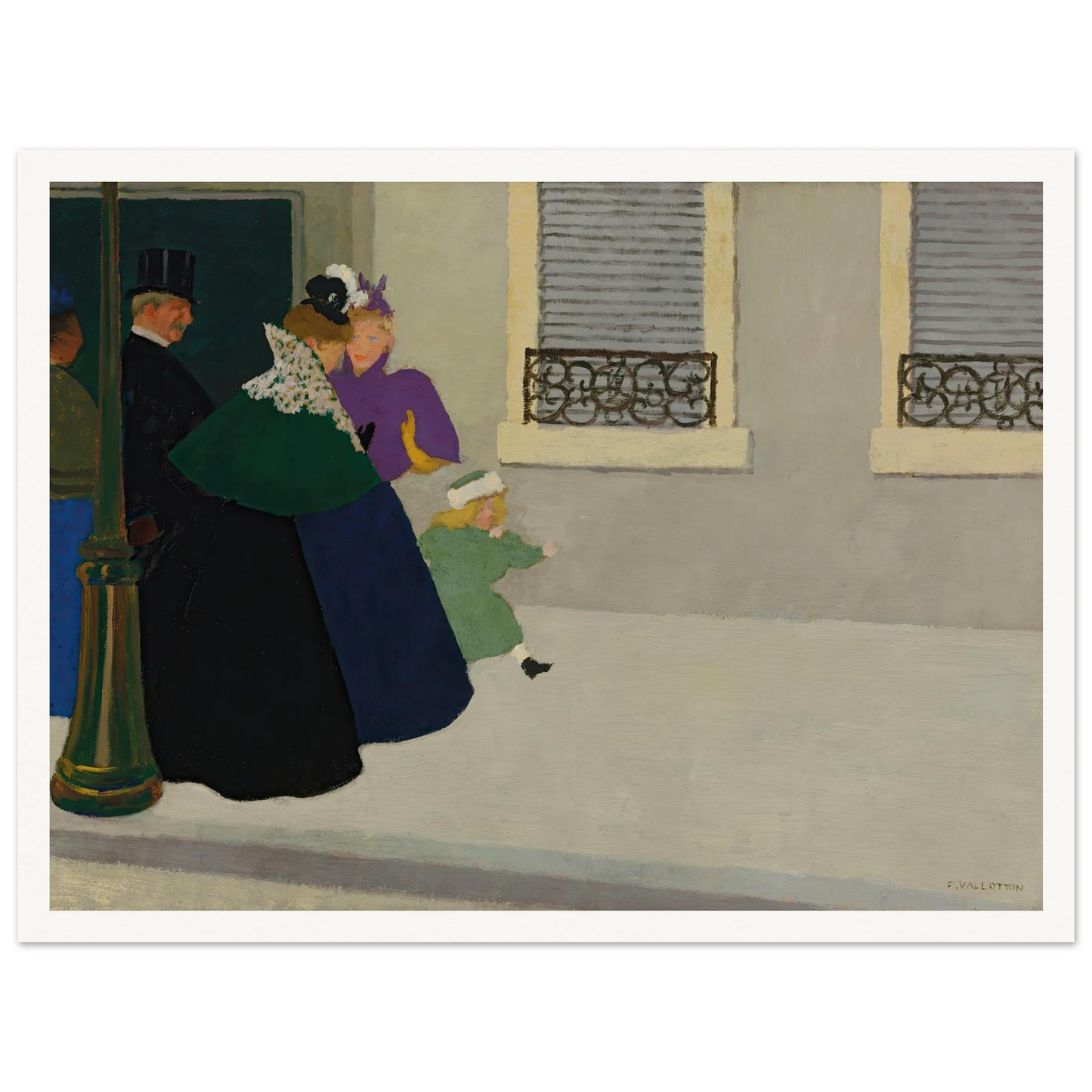 En promenade (circa 1895) Art Print | Felix Vallotton - Framed Poster - 30x40 cm / 12x16″ - Black frame