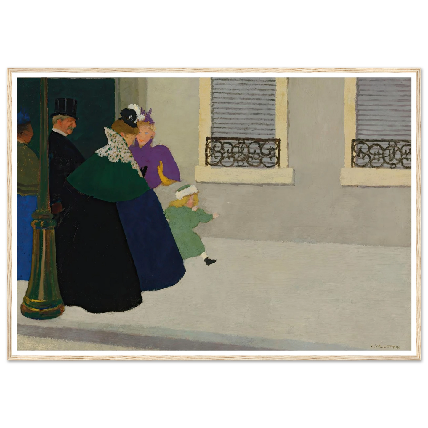 En promenade (circa 1895) Art Print | Felix Vallotton - Framed Poster - 30x40 cm / 12x16″ - Black frame