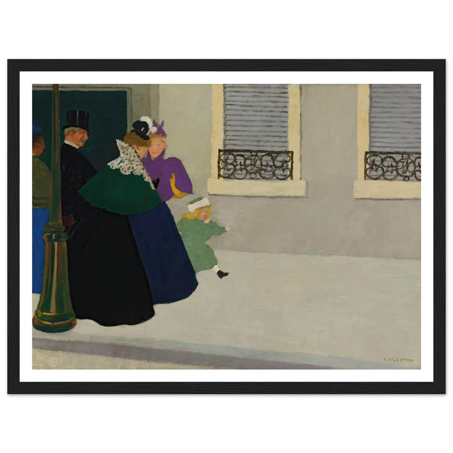 En promenade (circa 1895) Art Print | Felix Vallotton - Framed Poster - 30x40 cm / 12x16″ - Black frame