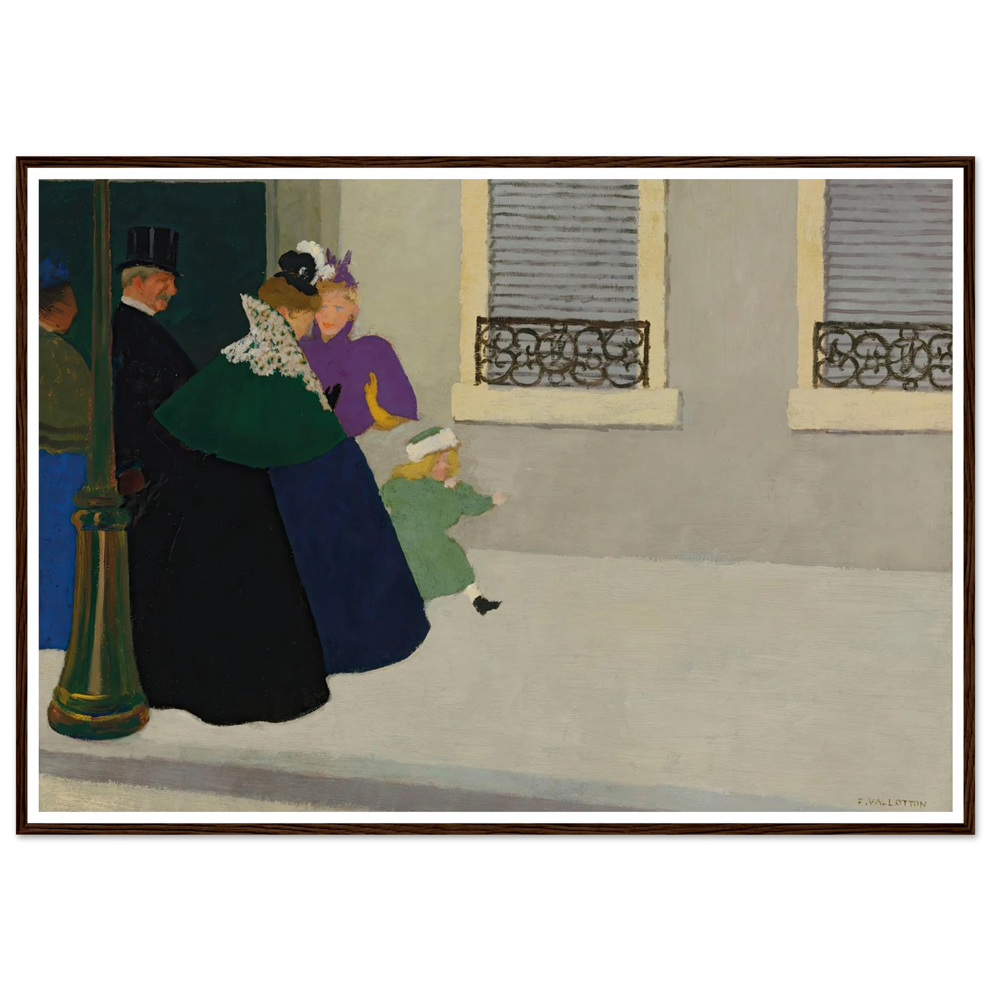 En promenade (circa 1895) Art Print | Felix Vallotton - Framed Poster - 30x40 cm / 12x16″ - Black frame