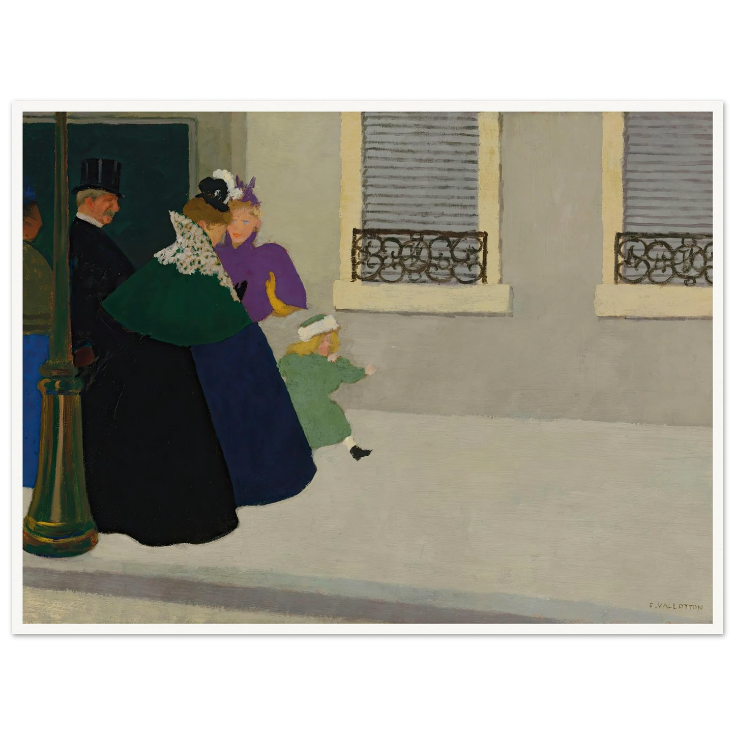 En promenade (circa 1895) Art Print | Felix Vallotton - Framed Poster - 30x40 cm / 12x16″ - Black frame