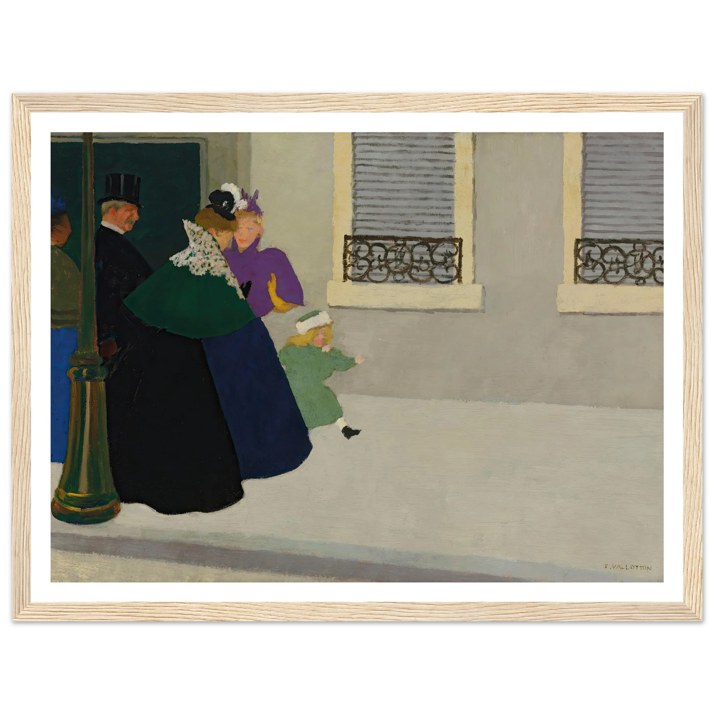 En promenade (circa 1895) Art Print | Felix Vallotton - Framed Poster - 30x40 cm / 12x16″ - Black frame