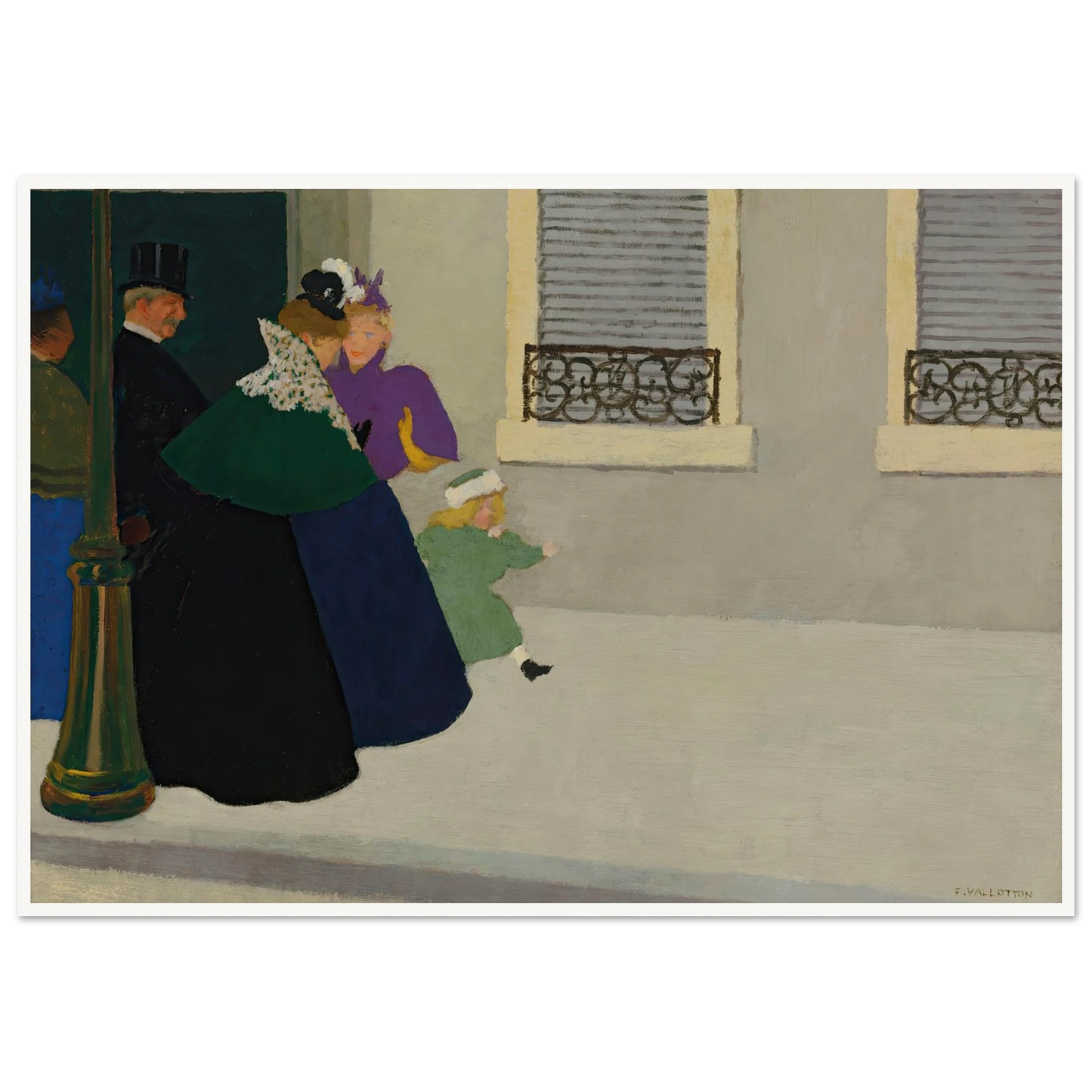 En promenade (circa 1895) Art Print | Felix Vallotton - Framed Poster - 30x40 cm / 12x16″ - Black frame