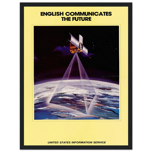 English Communicates the Future. United States Information Service 2 Art Print | US Information Agency - Framed Poster - 30x40 cm / 12x16″ - Black frame