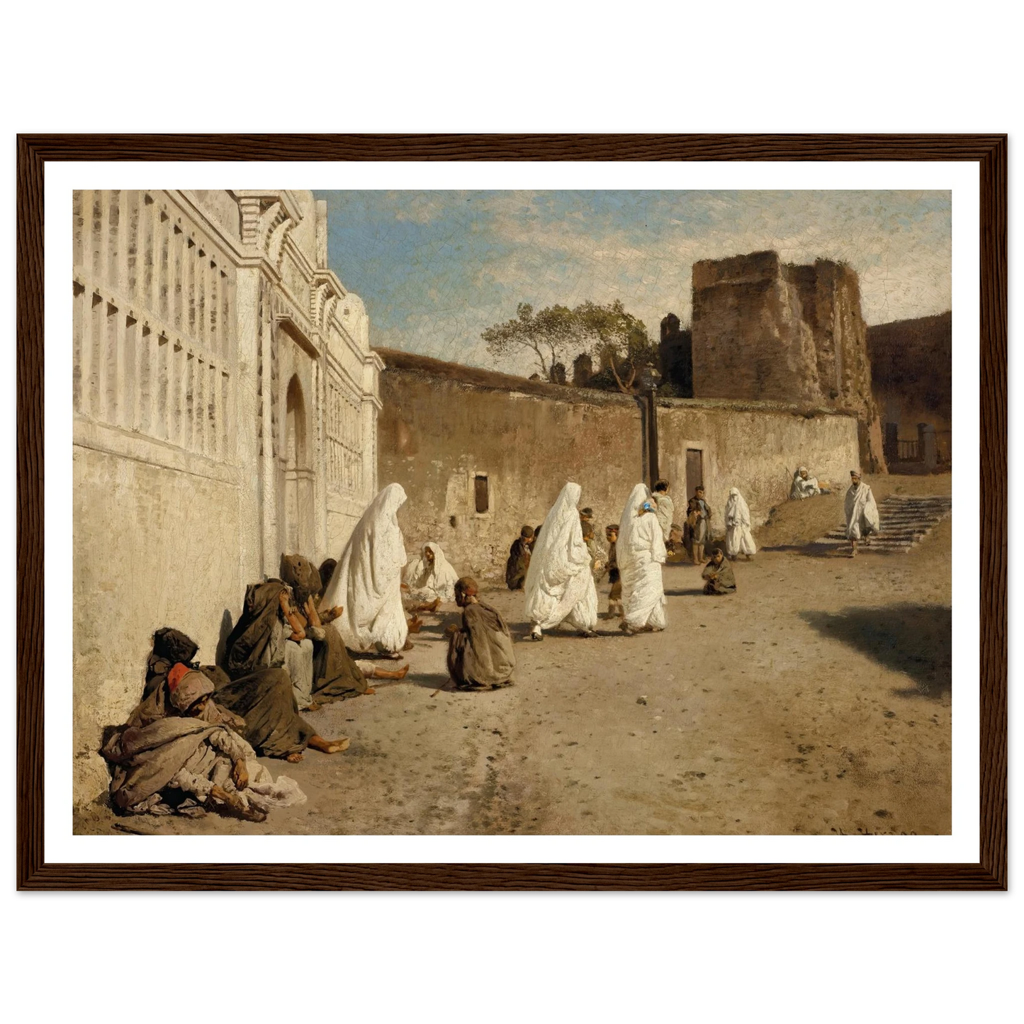 Entrance into the Alhambra, Spain Art Print | Hermann Ottomar Herzog - Framed Poster - 30x40 cm / 12x16″ - Black frame