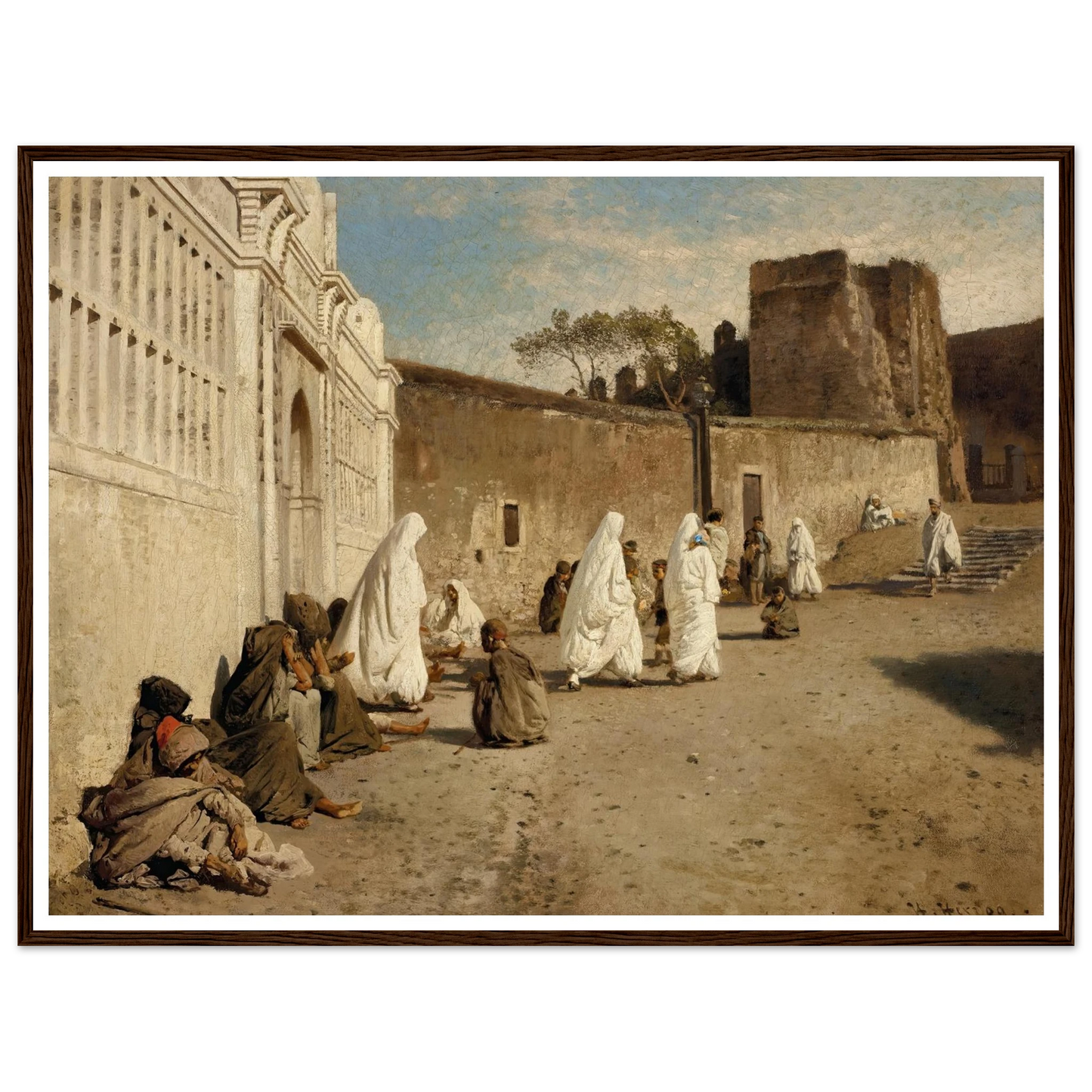 Entrance into the Alhambra, Spain Art Print | Hermann Ottomar Herzog - Framed Poster - 30x40 cm / 12x16″ - Black frame