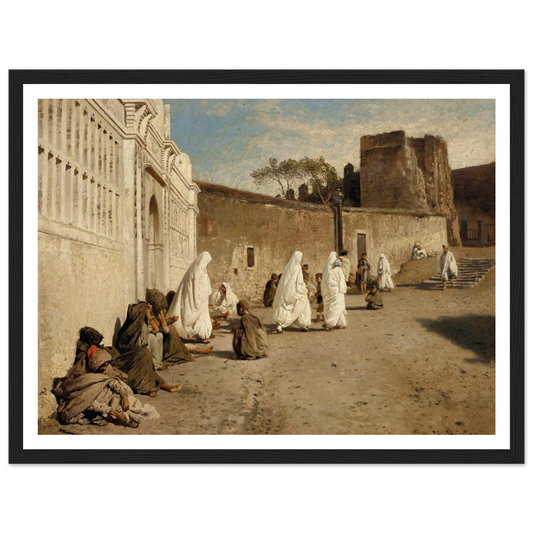 Entrance into the Alhambra, Spain Art Print | Hermann Ottomar Herzog - Framed Poster - 30x40 cm / 12x16″ - Black frame
