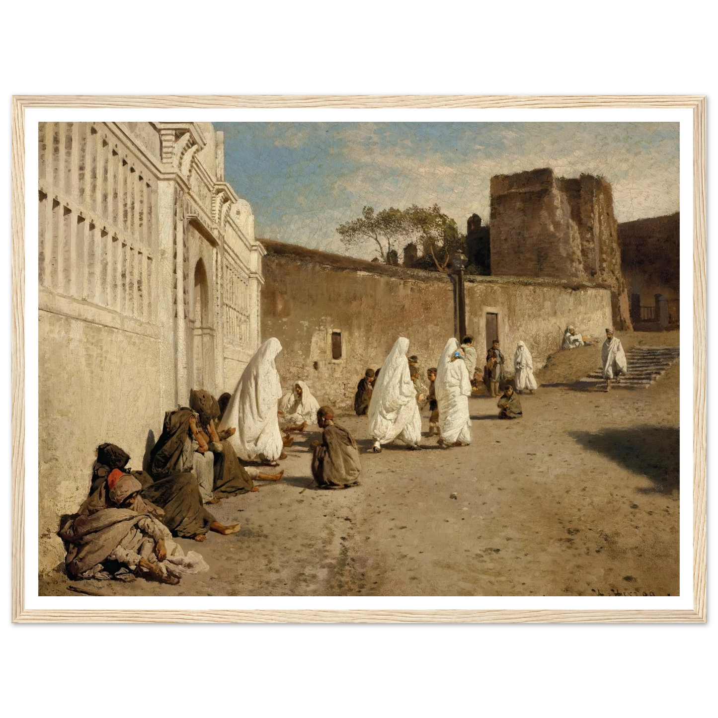 Entrance into the Alhambra, Spain Art Print | Hermann Ottomar Herzog - Framed Poster - 30x40 cm / 12x16″ - Black frame