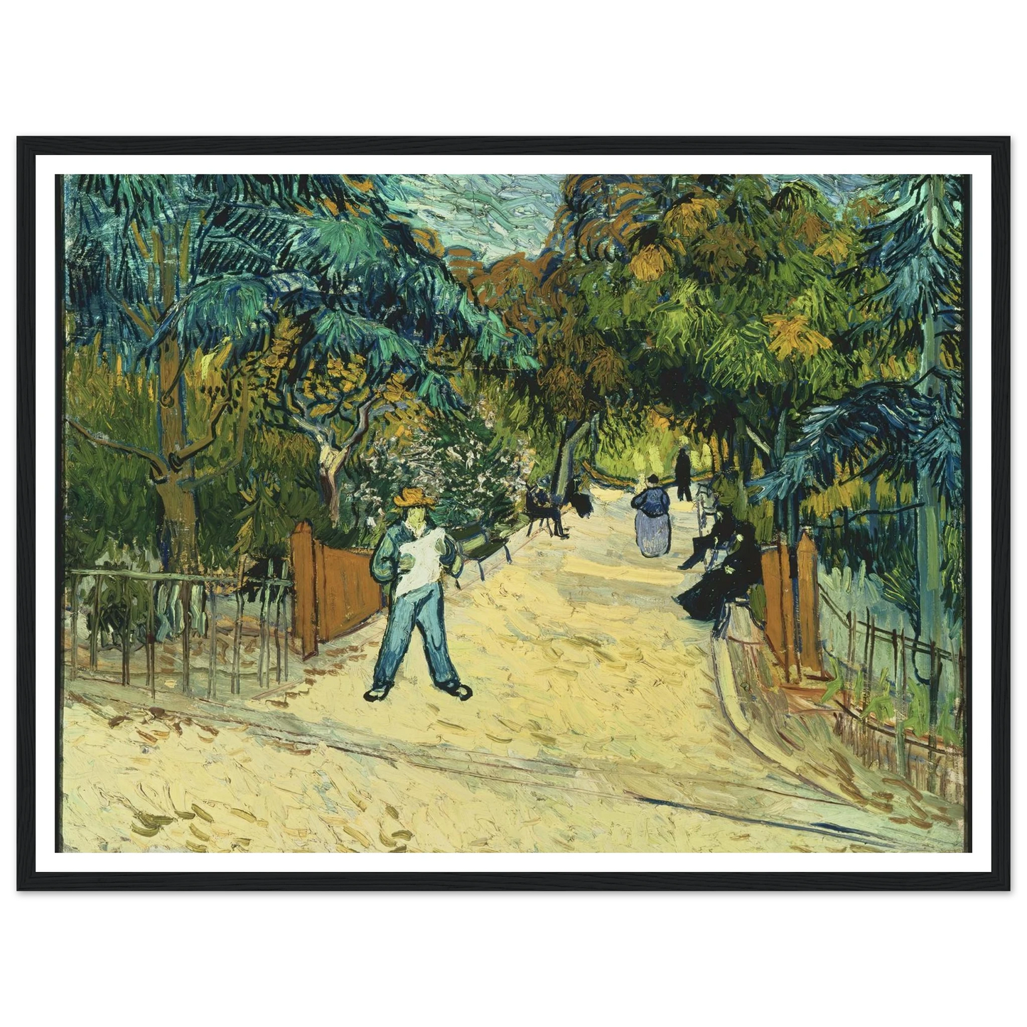 Entrance to the Public Gardens in Arle Art Print | Vincent van Gogh - Framed Poster - 30x40 cm / 12x16″ - Black frame