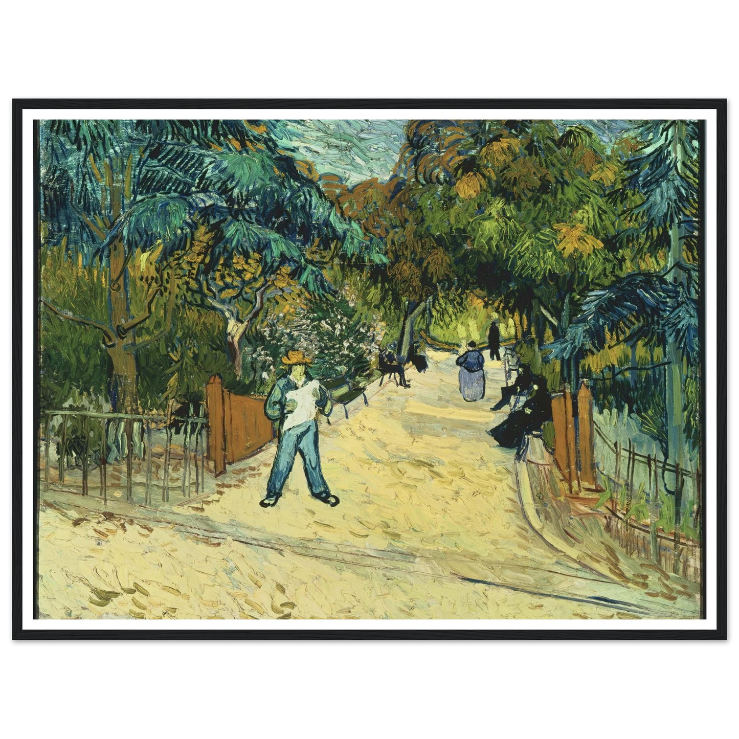 Entrance to the Public Gardens in Arle Art Print | Vincent van Gogh - Framed Poster - 30x40 cm / 12x16″ - Black frame