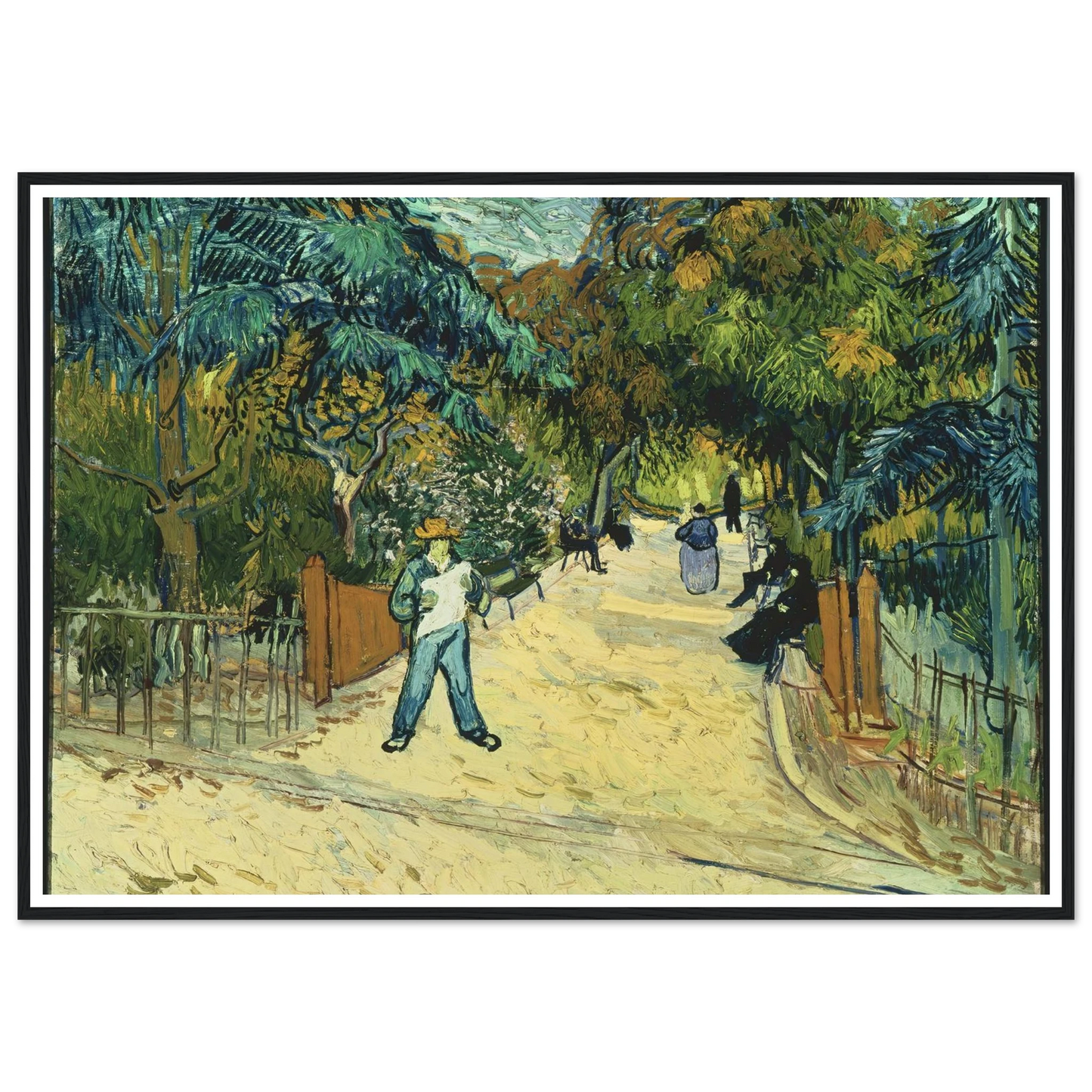 Entrance to the Public Gardens in Arle Art Print | Vincent van Gogh - Framed Poster - 30x40 cm / 12x16″ - Black frame