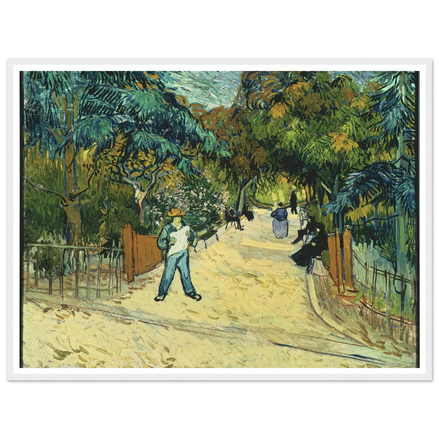 Entrance to the Public Gardens in Arle Art Print | Vincent van Gogh - Framed Poster - 30x40 cm / 12x16″ - Black frame