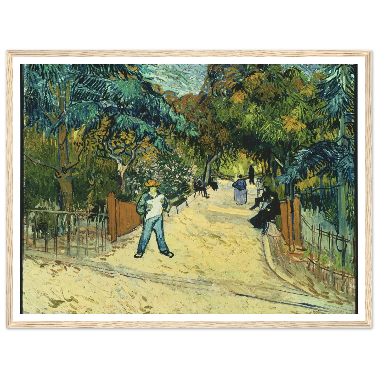 Entrance to the Public Gardens in Arle Art Print | Vincent van Gogh - Framed Poster - 30x40 cm / 12x16″ - Black frame