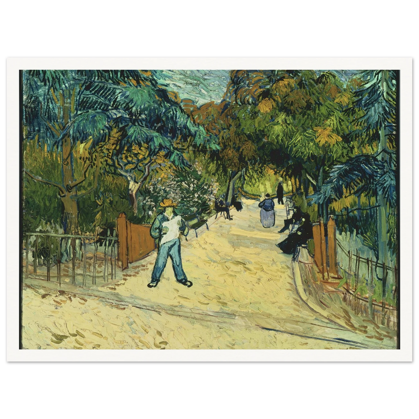 Entrance to the Public Gardens in Arle Art Print | Vincent van Gogh - Framed Poster - 30x40 cm / 12x16″ - Black frame