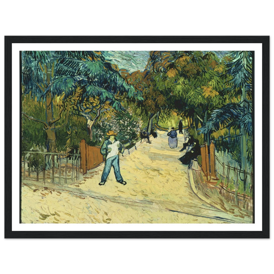 Entrance to the Public Gardens in Arle Art Print | Vincent van Gogh - Framed Poster - 30x40 cm / 12x16″ - Black frame