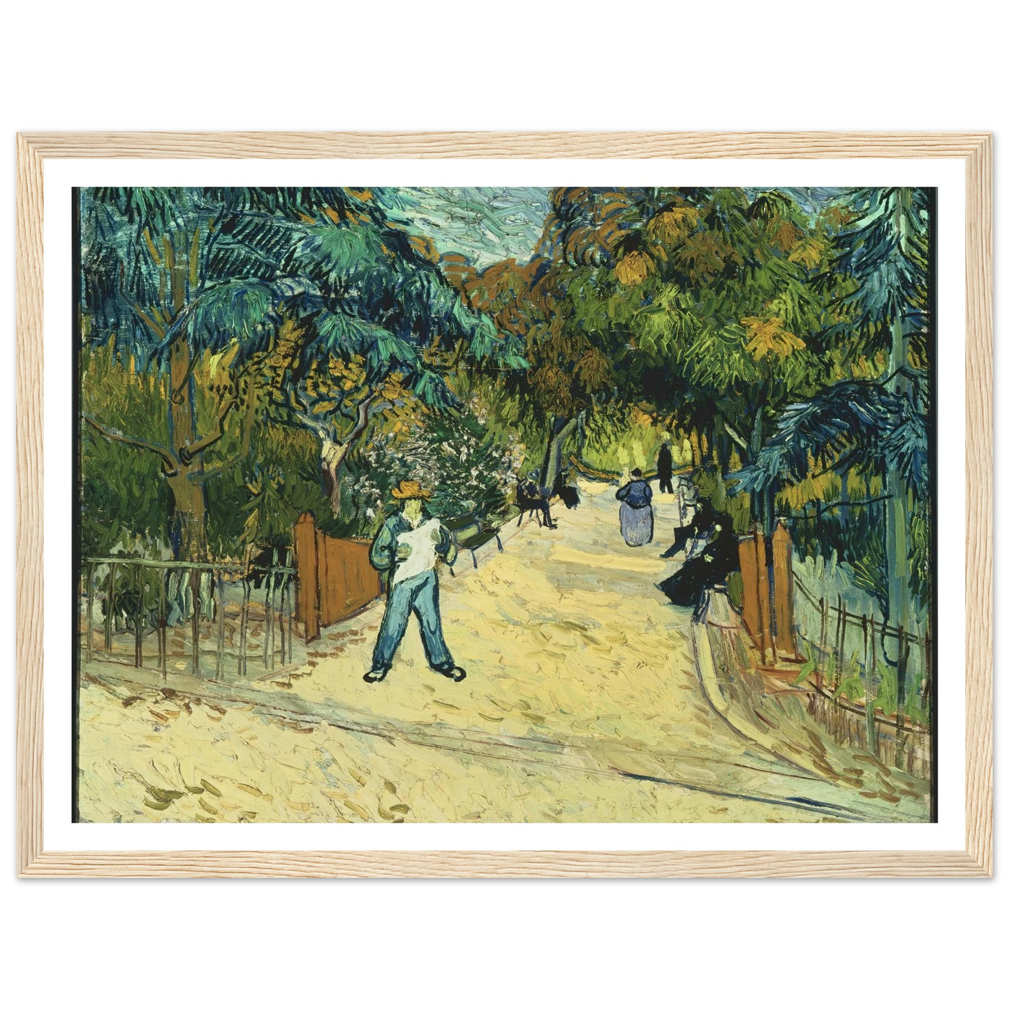 Entrance to the Public Gardens in Arle Art Print | Vincent van Gogh - Framed Poster - 30x40 cm / 12x16″ - Black frame