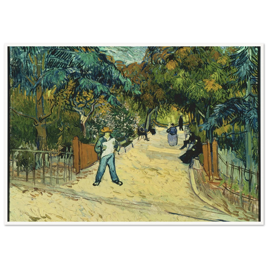 Entrance to the Public Gardens in Arle Art Print | Vincent van Gogh - Framed Poster - 30x40 cm / 12x16″ - Black frame