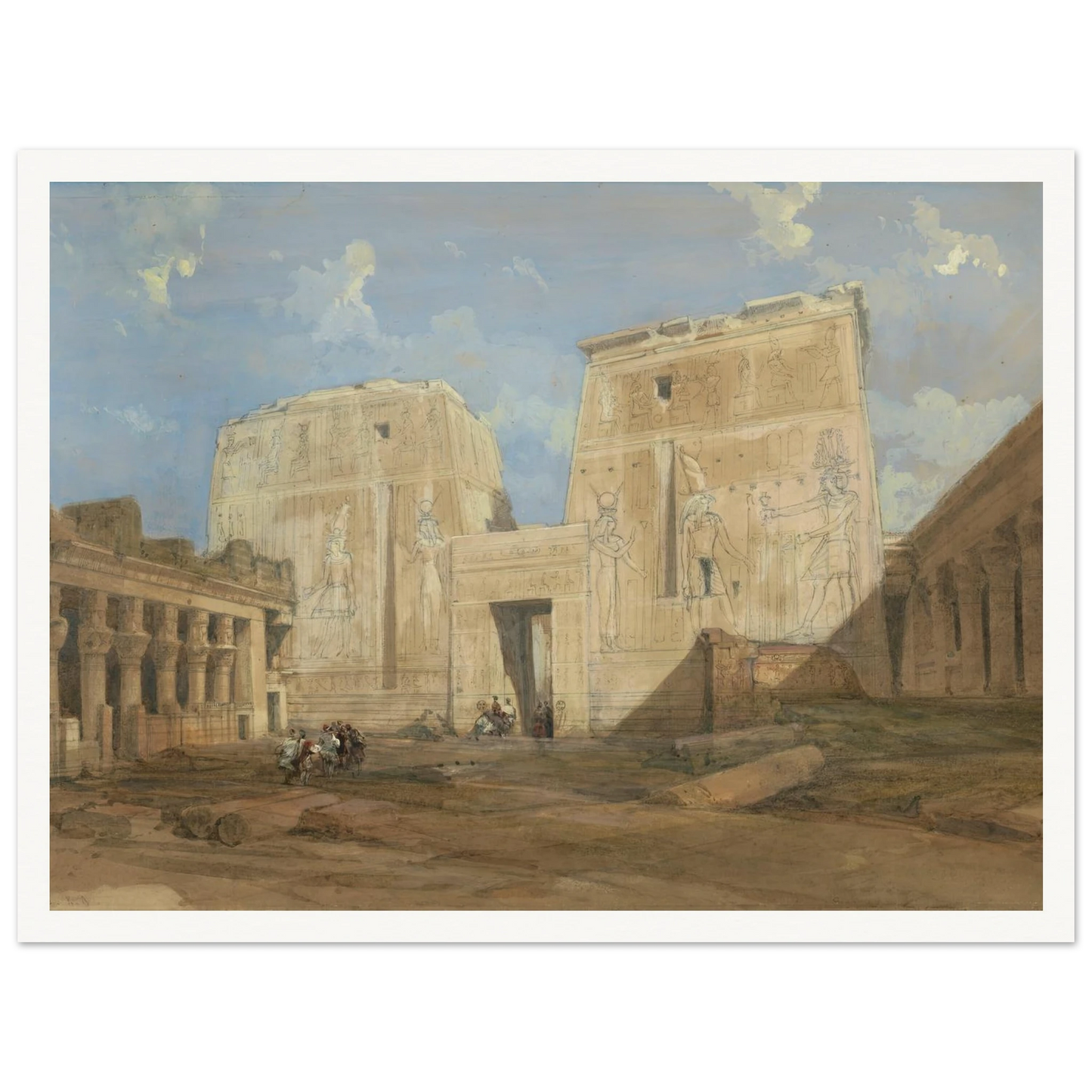 Entrance to the Temple of Isis, Philae Art Print | David Roberts - Framed Poster - 30x40 cm / 12x16″ - Black frame