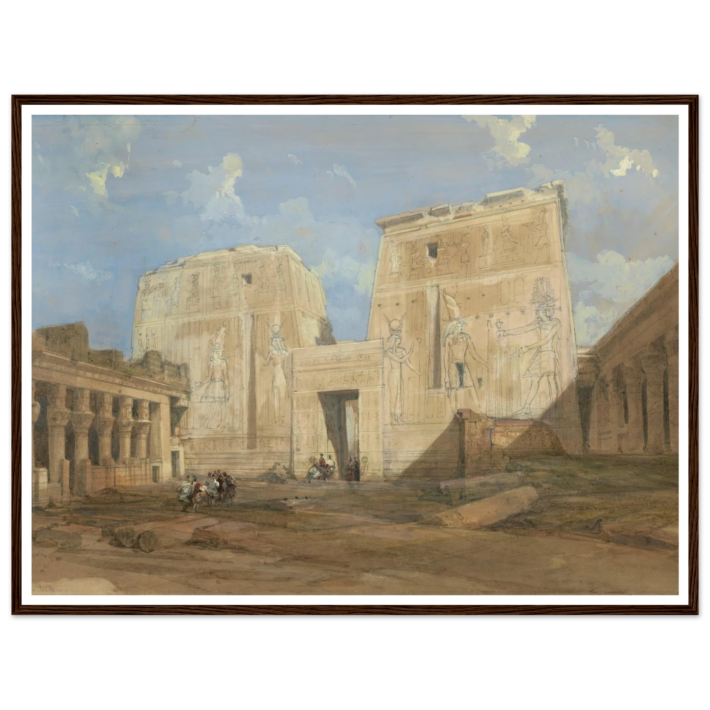 Entrance to the Temple of Isis, Philae Art Print | David Roberts - Framed Poster - 30x40 cm / 12x16″ - Black frame