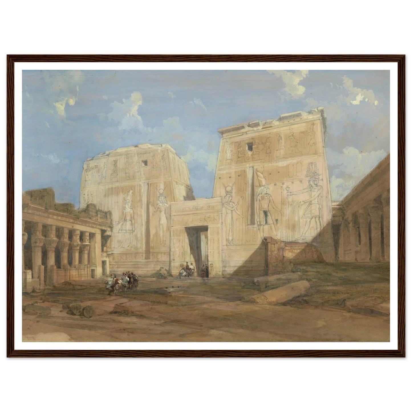 Entrance to the Temple of Isis, Philae Art Print | David Roberts - Framed Poster - 30x40 cm / 12x16″ - Black frame